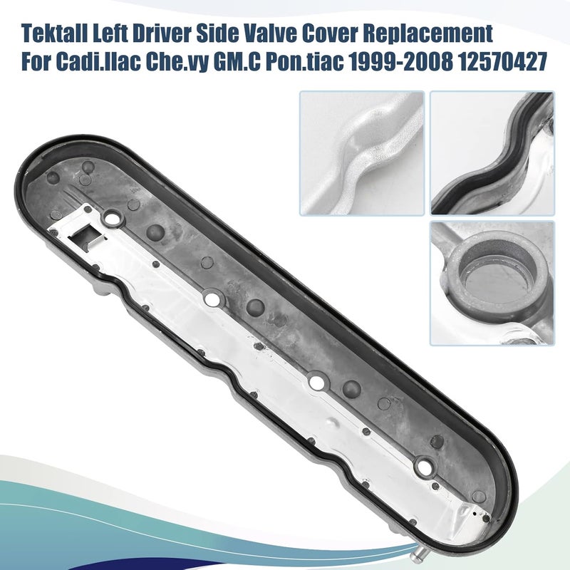 Tektall Valve Cover for Chev-rolet Tahoe 2000-2008, for G-M-C Yukon Yukon XL 1500 2500 2000-2008. Replace 264-965 12570427 12561820 (Driver Side) - Image 5